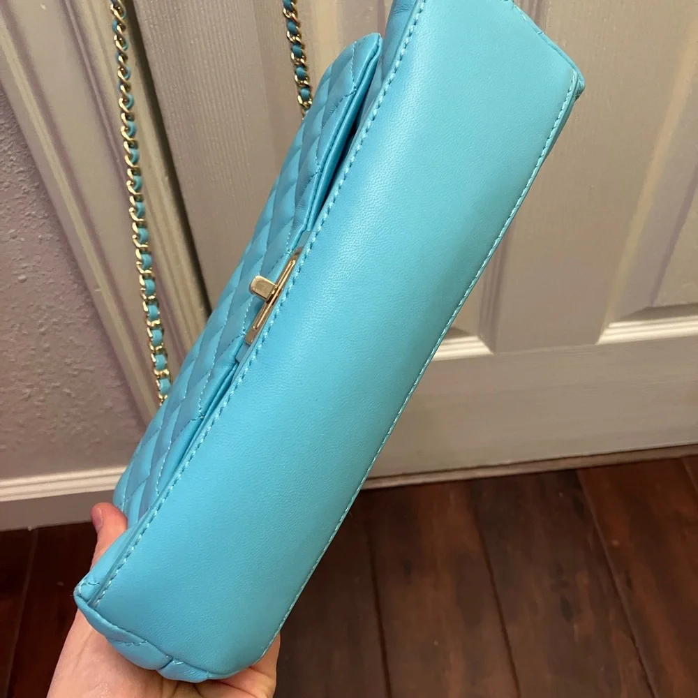 G by Giuliana Quilted Turquoise Crossbody Bag - Picture 3 of 11